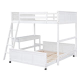 Full Over Full Bunk Bed With Desk - Furniture Home Direct