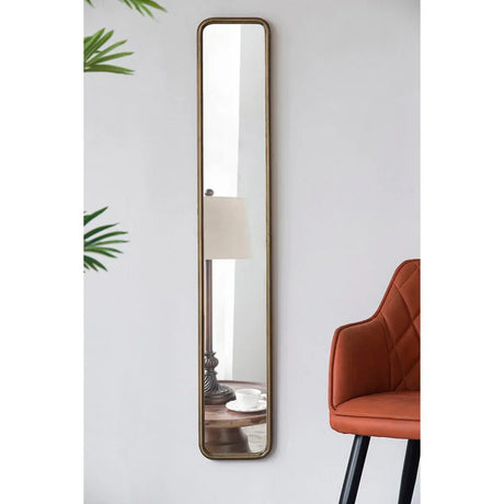 Full Length Mirror With AntiqueMetal Frame, Long Mirror For Hallway Living Room Bedroom Bathroom - Gold - Furniture Home Direct
