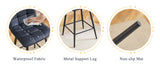 Counter Stool Set Faux Leather Tufted Cushions Black - Furniture Home Direct