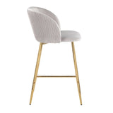Fran - Pleated Waves Contemporary / Glam Fixed Height Counter Stool (Set of 2) - Furniture Home Direct