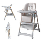 Adjustable Baby High Chair 0-6 Years, Portable Infant Feeding Seat With Safety Belt, Silent Lockable Wheels - Furniture Home Direct