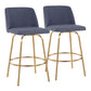 Toriano - Contemporary, Fixed Height Counter Stool With Swivel With Round Footrest (Set of 2) - Furniture Home Direct