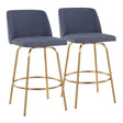 Toriano - Contemporary, Fixed Height Counter Stool With Swivel With Round Footrest (Set of 2) - Furniture Home Direct