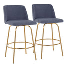 Toriano - Contemporary, Fixed Height Counter Stool With Swivel With Round Footrest (Set of 2) - Furniture Home Direct
