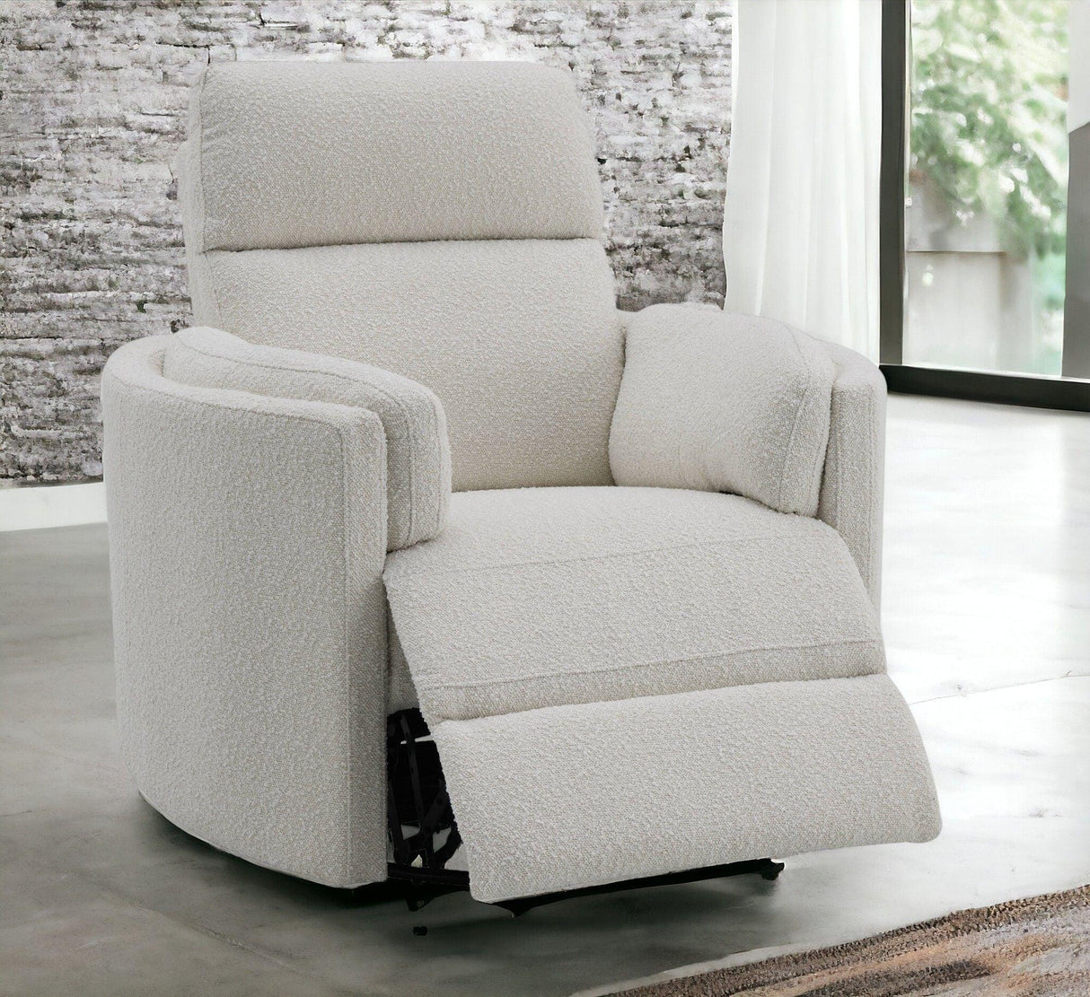 Sagen - Chenille Glider Recliner With Swivel - Furniture Home Direct