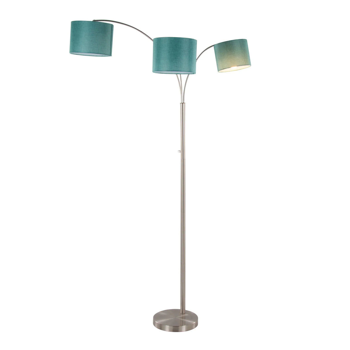 Willow - Trio Contemporary Floor Lamp - Nickel / Turquoise - Furniture Home Direct
