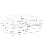 Modern Velvet Sofa With Bolstered Armrests And Pillows - Furniture Home Direct