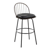 Riley - Claire Farmhouse Fixed Height Barstool With Swivel With Round Footrest (Set of 2) - Furniture Home Direct