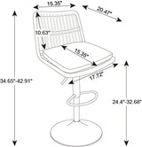 Counter Height Stools Rattan With Cushioned Seat Black - Furniture Home Direct