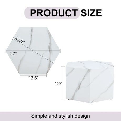 Modern Coffee Table With Complex Texture Patterns, Stylish And Durable Design - White - Furniture Home Direct