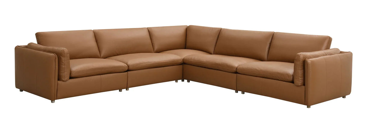 Brighton - Top Grain Leather Modular Sectional - Brown - Furniture Home Direct