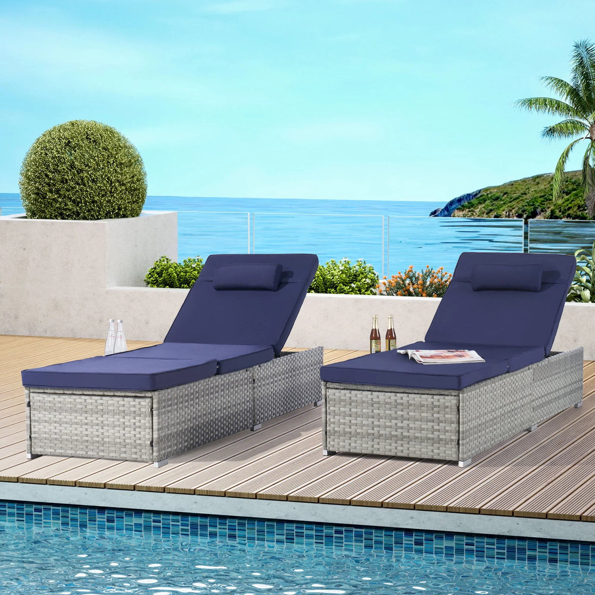 Outdoor Chaise - Gray