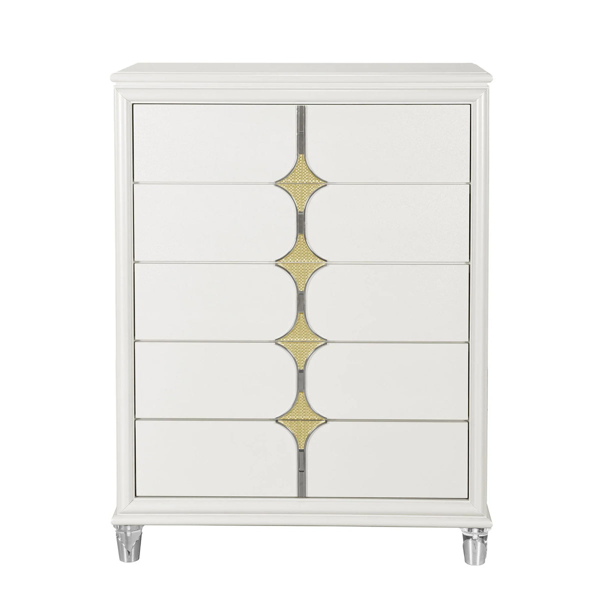 Uriuni - Chest - Gold / White - Furniture Home Direct
