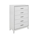 Queen Bedroom Set 5 Piece Contemporary Elegant White - Furniture Home Direct