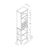 Wooden Wine Bottle Rack Metal Wine Glass Rack Four Shelves - Red Cocoa / Espresso - Furniture Home Direct