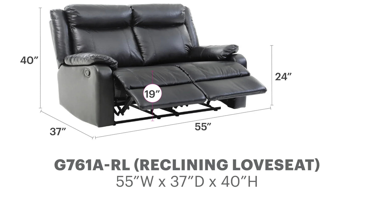 Stylish Reclining Loveseat For Two - Furniture Home Direct