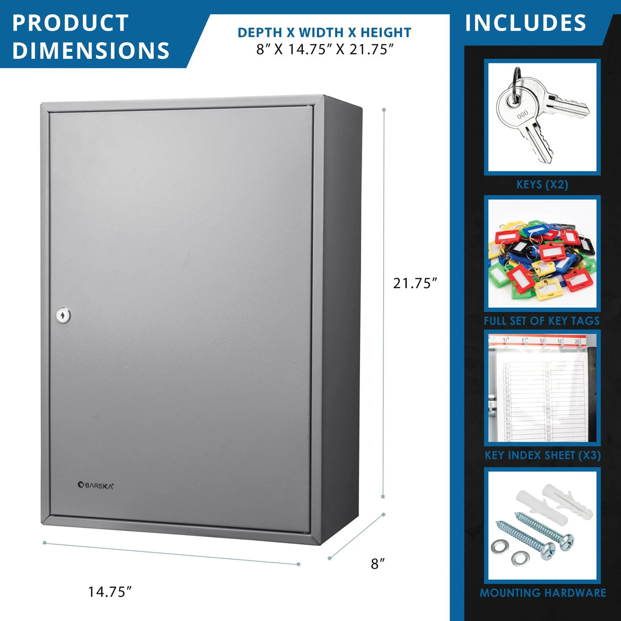 Adjustable Key Cabinet With Lock - Furniture Home Direct