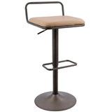 Beta - Industrial Barstool (Set of 2) - Camel - Furniture Home Direct