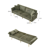 Luxury Corduroy Foldable Double Sofa Bed With Folding Armrests - Furniture Home Direct