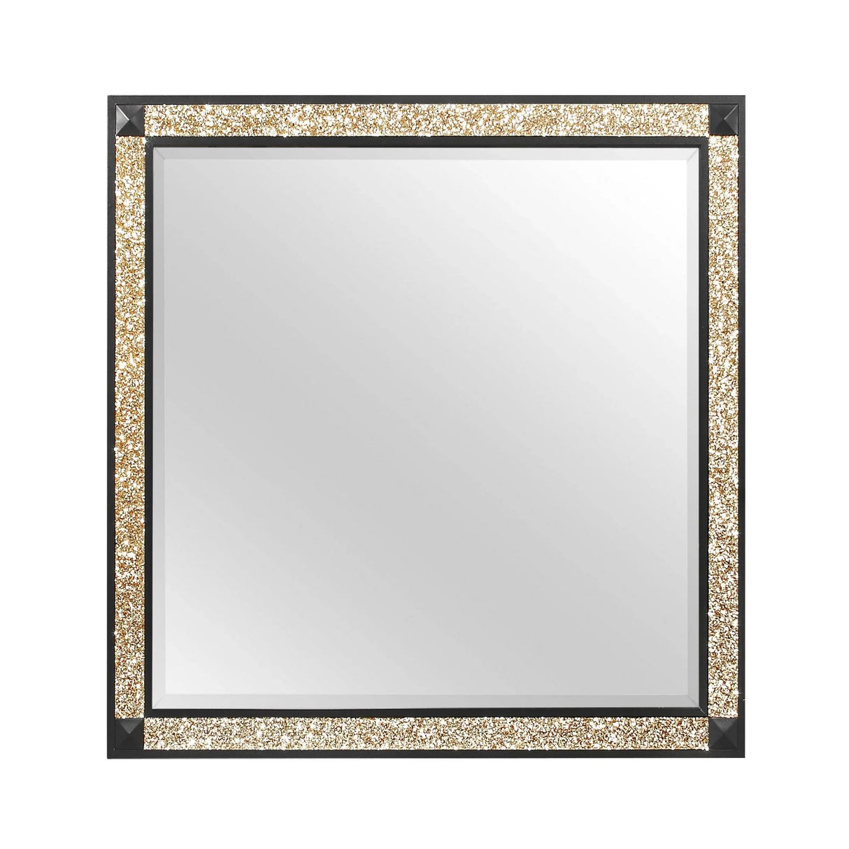 Lively - Mirror With Glitter Detail - Black - Furniture Home Direct