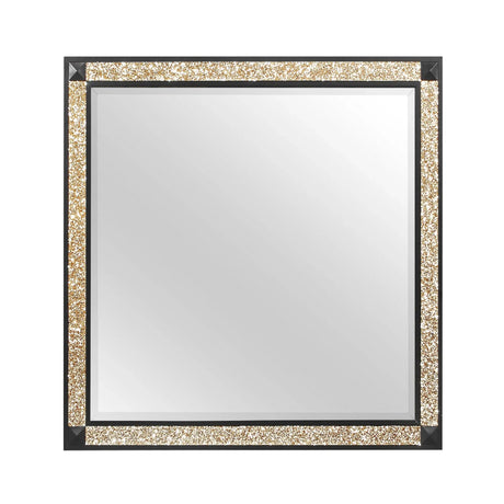 Lively - Mirror With Glitter Detail - Black - Furniture Home Direct