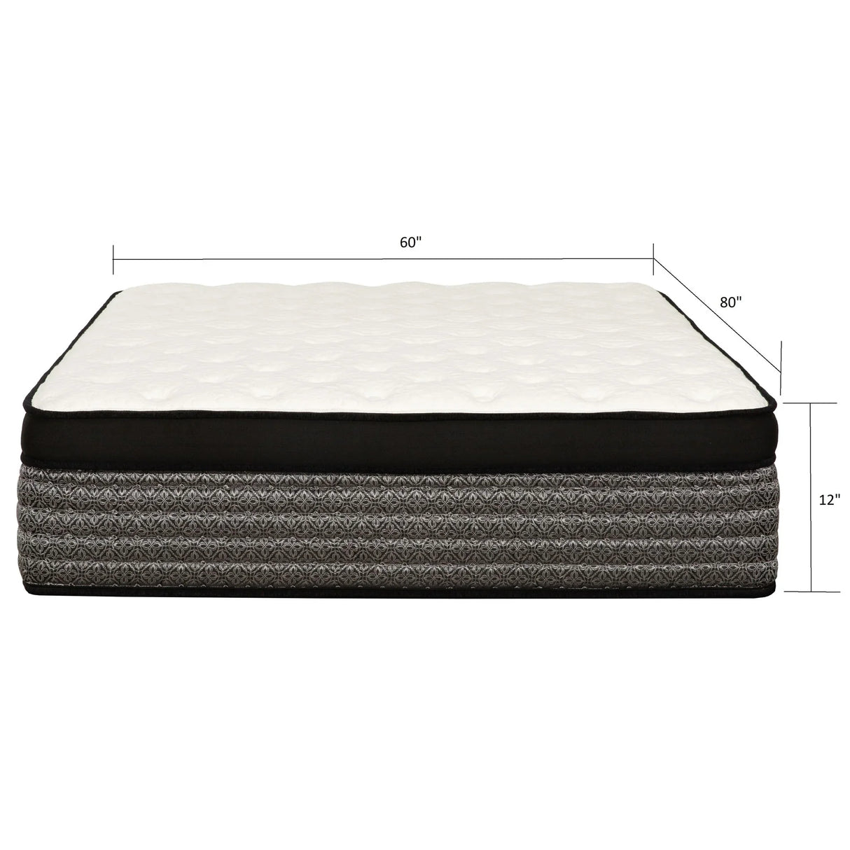 Premium 12" Queen Size Hybrid Mattress In A Box Soft Gel Memory Foam Top With Cooling Technology - Gray / White - Furniture Home Direct