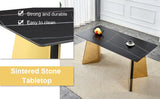 Dining Table Black Marble With Gold Butterfly Legs Black - Furniture Home Direct