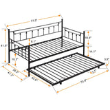 Twin Daybed With Trundle - Black - Furniture Home Direct