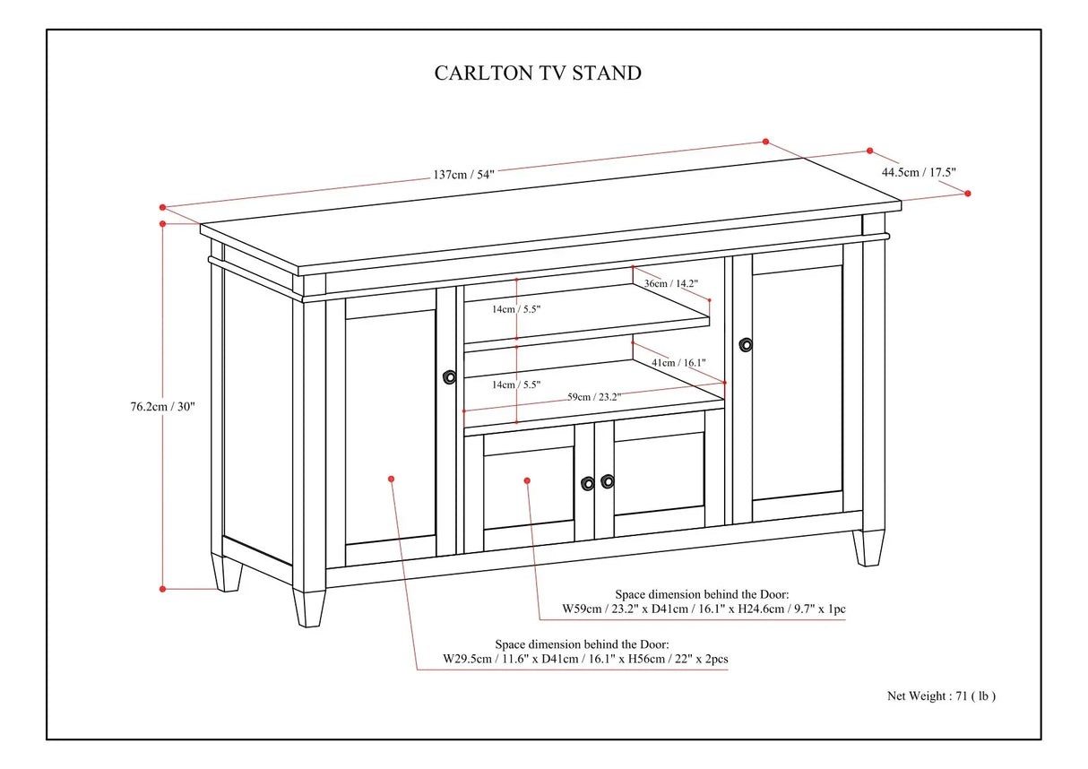 Carlton - TV Media Stand - Furniture Home Direct