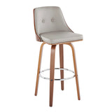 Gianna - Mid Century Modern Fixed Height Barstool With Swivel With Round Footrest (Set of 2) - Furniture Home Direct