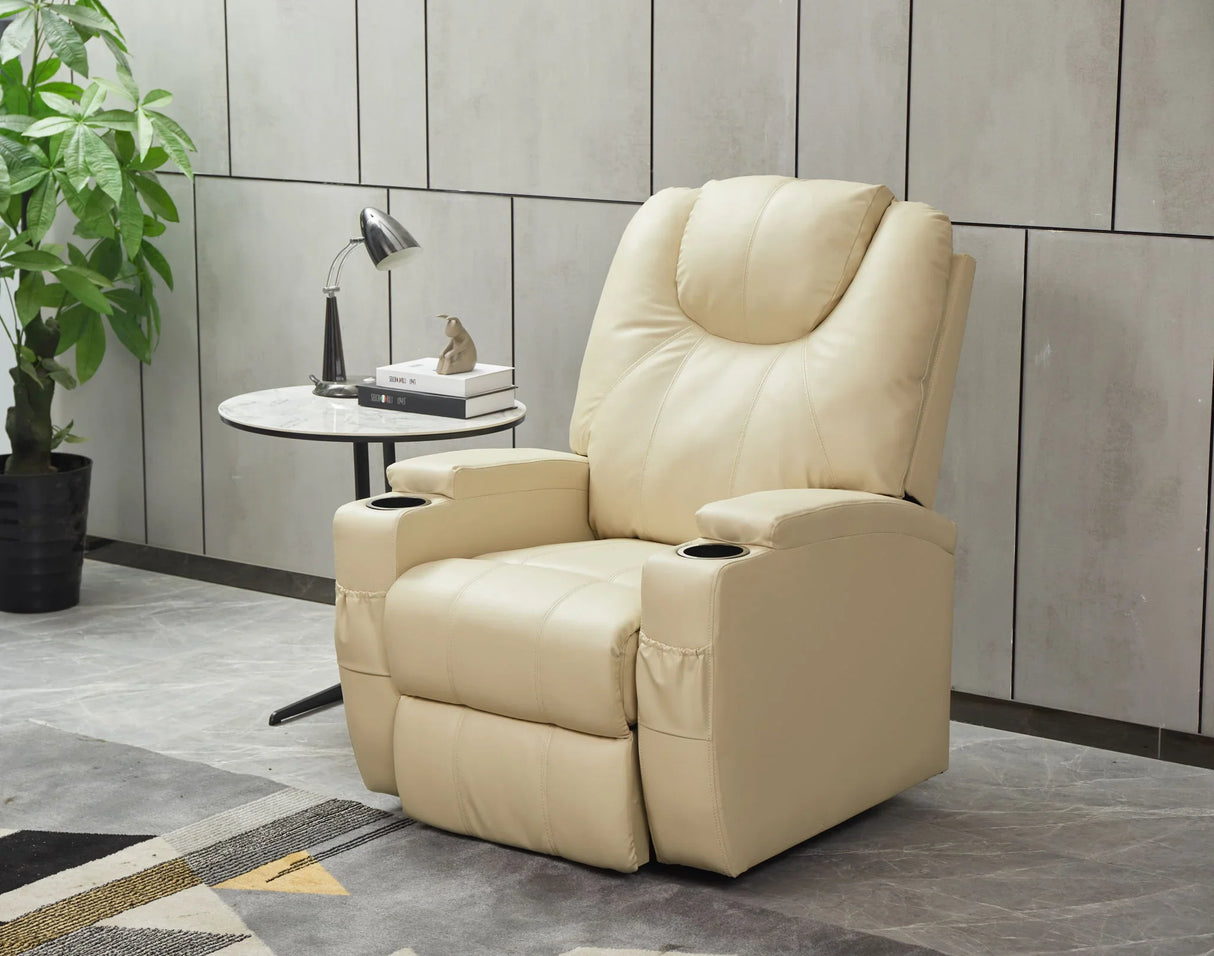 Modern Recliner Chair With Cup Holders, Remote Control - Furniture Home Direct