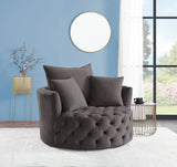 Zunyas - Velvet Accent Chair With Swivel - Furniture Home Direct