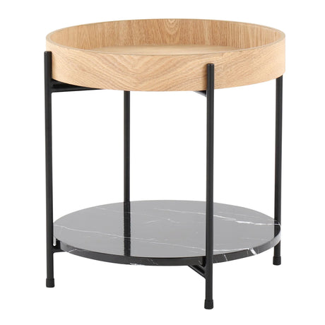 Daniella - Contemporary End Table - Black / Natural - Furniture Home Direct