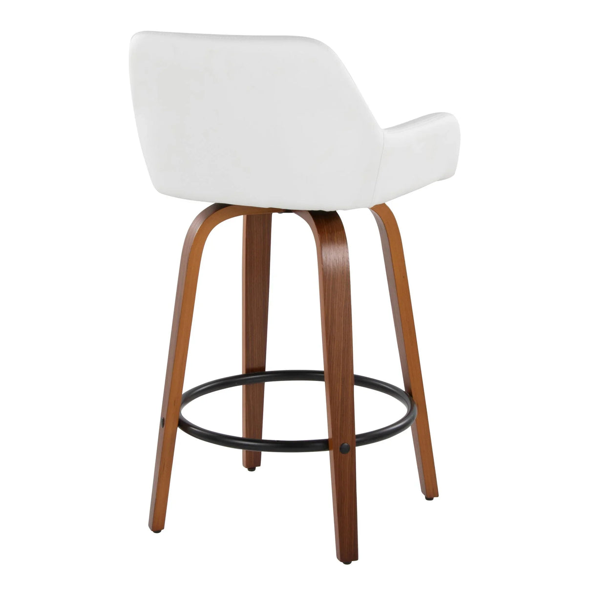Daniella - Contemporary Fixed Height Counter Stool With Swivel With Round Footrest (Set of 2) - Furniture Home Direct