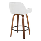 Daniella - Contemporary Fixed Height Counter Stool With Swivel With Round Footrest (Set of 2) - Furniture Home Direct