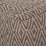 Amuleto - Hand Loomed Cotton Pouf - Dark Gray / Brown - Furniture Home Direct