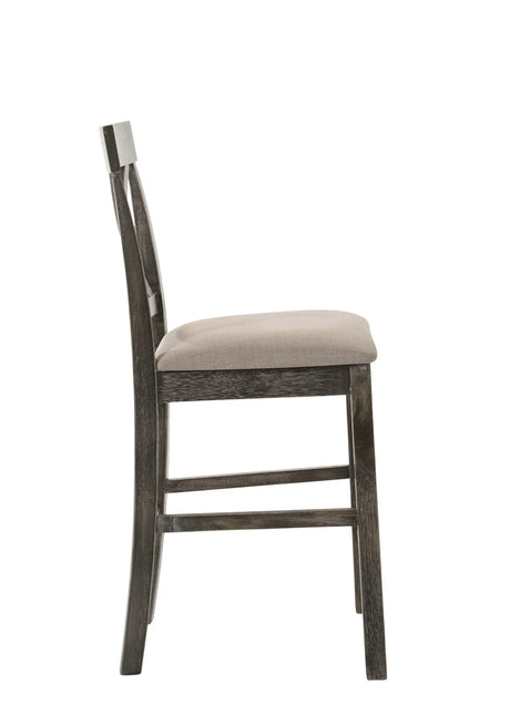 Martha II - Weathered Counter Height Chair (Set of 2) - Gray / Tan - Furniture Home Direct