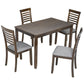 5 Pieces Modern Dining Set, Rectangular Wooden Dining Table With 4 Upholstered Chairs - Furniture Home Direct