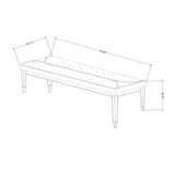Laura - Bench And Soft Fabric Seating - Silver - Furniture Home Direct