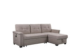 Nathan - Reversible Sleeper Sectional Sofa With Storage Chaise, USB Charging Ports And Pocket - Furniture Home Direct