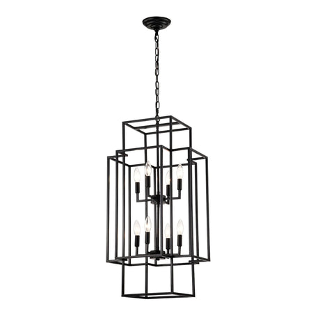 8 Light Lantern Chandelier Lighting, Entryway Chandeliers For High Ceilings, Chandeliers For Dining Room, Foyer, Entry, Staircase, Hallway, Height Adjustable (E12 Bulbs Not Included) - Furniture Home Direct