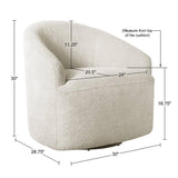 Upholstered 360 Degree Swivel Chair - Cream - Furniture Home Direct