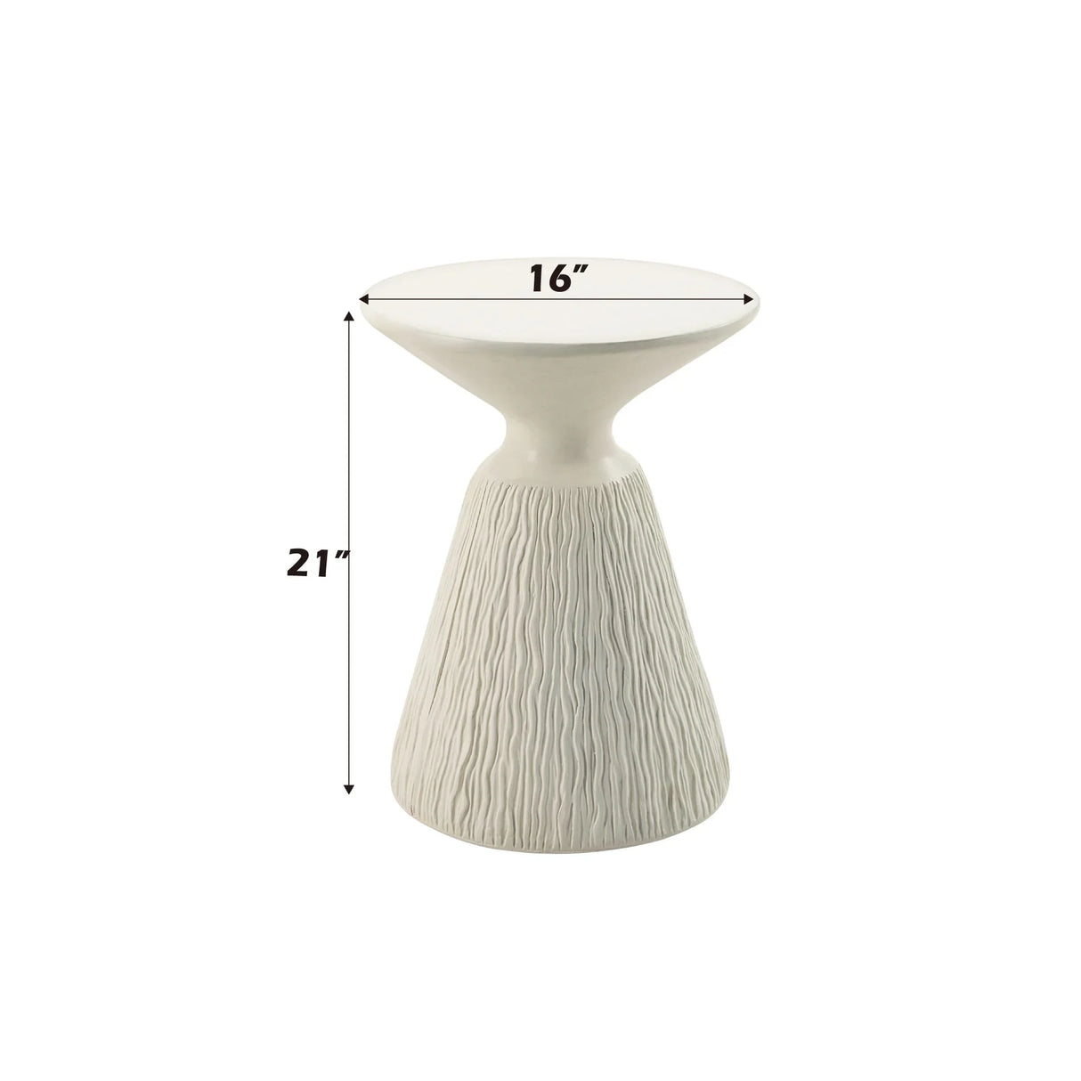 Duane - Fiber Concrete Accent Table - White - Furniture Home Direct