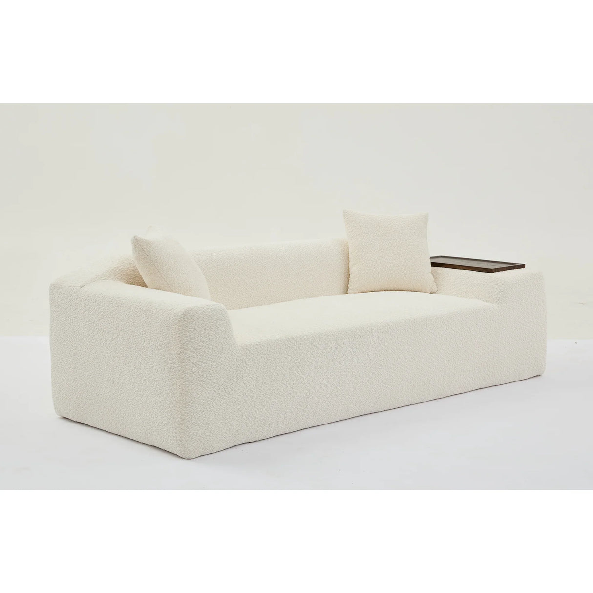 2 Piece Boucle Cloud Living Room Set, Beige - Furniture Home Direct