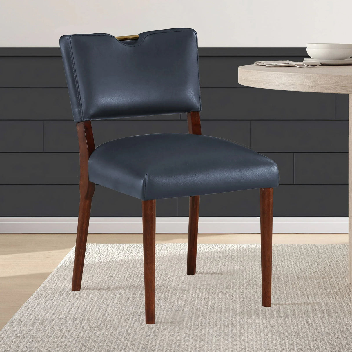Bryson Retro Modern Dining Chair (Set of 2) - Dark Navy - Furniture Home Direct