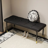 Multifunctional Shoe Bench, Sturdy Metal Legs With Gold Accents - Black - Furniture Home Direct