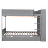Bunk Bed With 2 Drawers And Multi Layer Cabinet - Furniture Home Direct