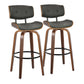 Lombardi - Mid-Century Modern Fixed Height Barstool With Swivel With Round Footrest (Set of 2) - Furniture Home Direct
