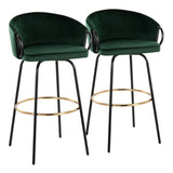Claire - Contemporary / Glam Barstool With Footrest (Set of 2) - Furniture Home Direct