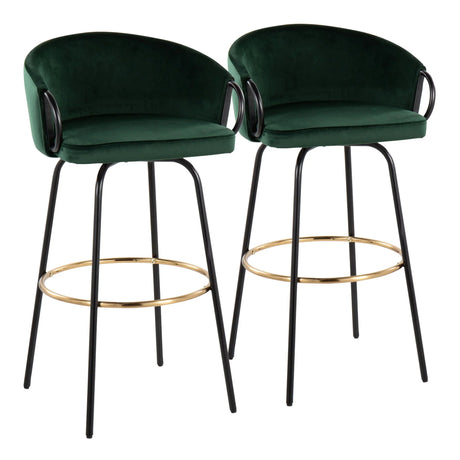 Claire - Contemporary / Glam Barstool With Footrest (Set of 2) - Furniture Home Direct